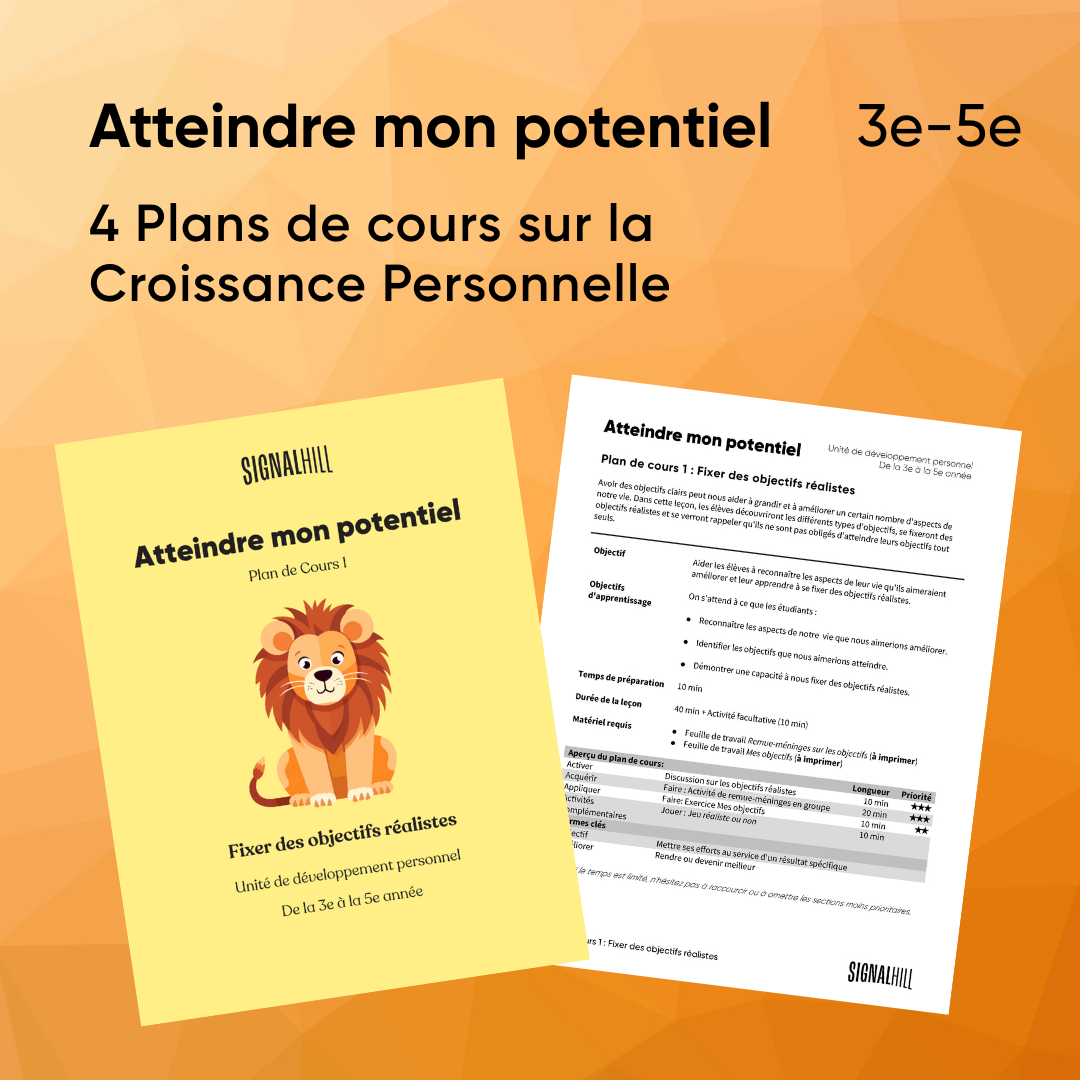 Atteindre mon potentiel - Ensemble de plans de cours (4 plans de cours)