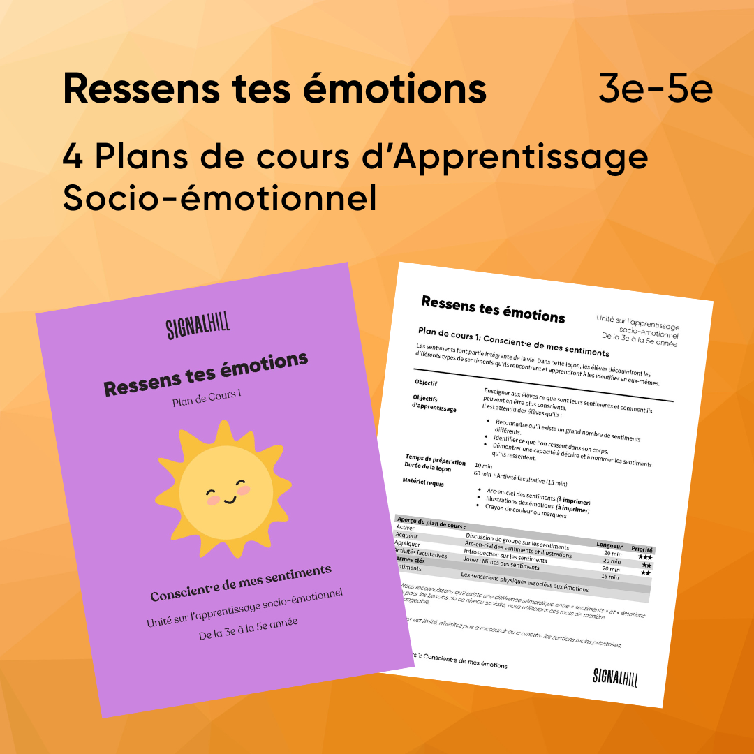Ressens tes émotions - Ensemble de plans de cours (4 plans de cours ...