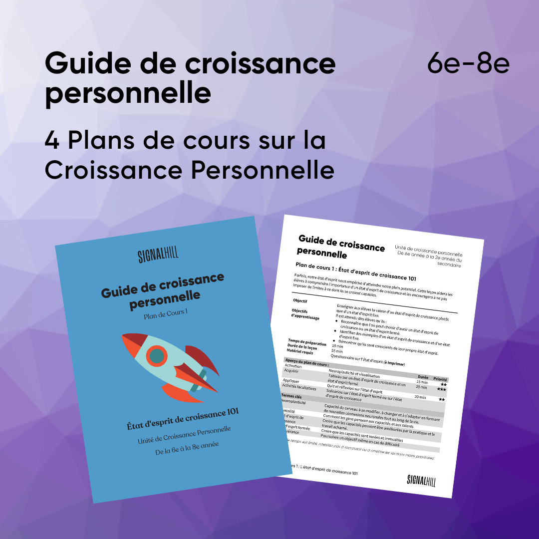 Guide de croissance personnelle - Ensemble de plans de cours (4 plans de cours)