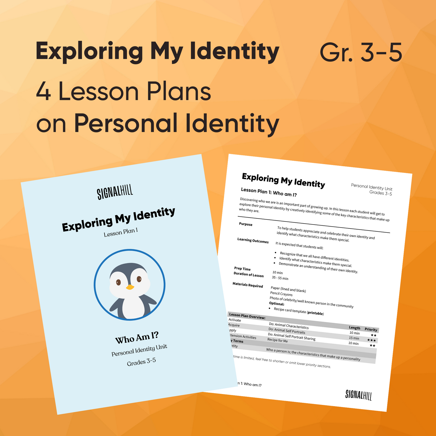 Exploring My Identity - Lesson Plan Bundle (4 Lesson Plans)