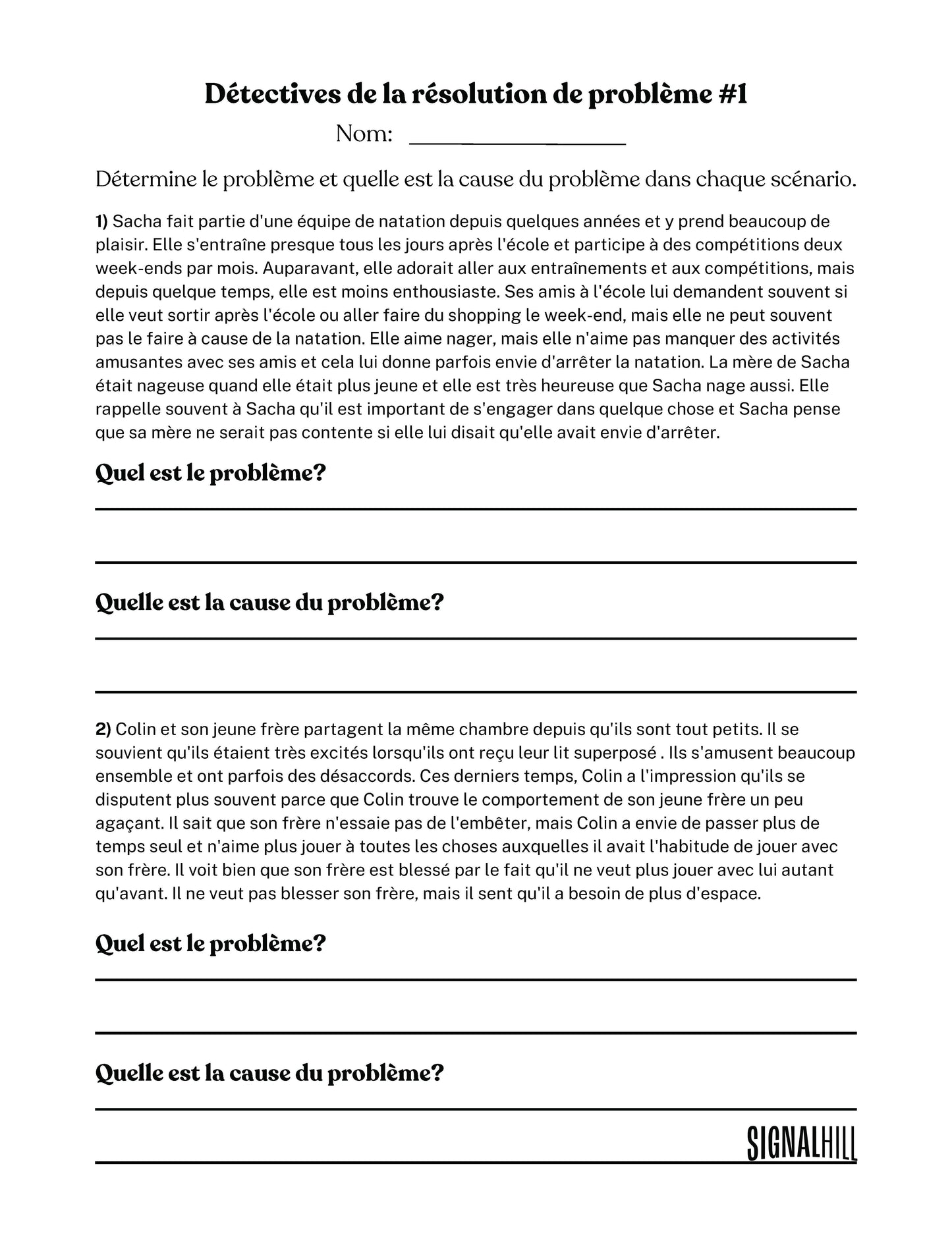 Plan de cours 3: Résolution de problèmes