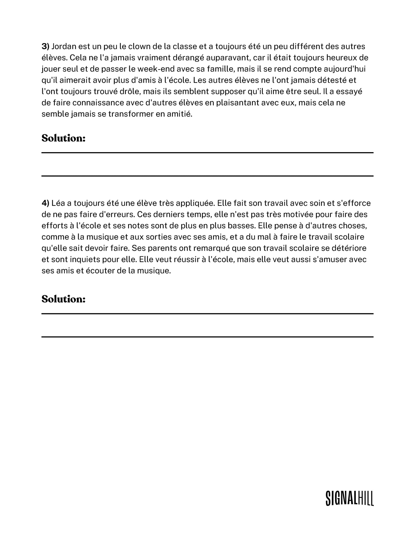 Plan de cours 3: Résolution de problèmes