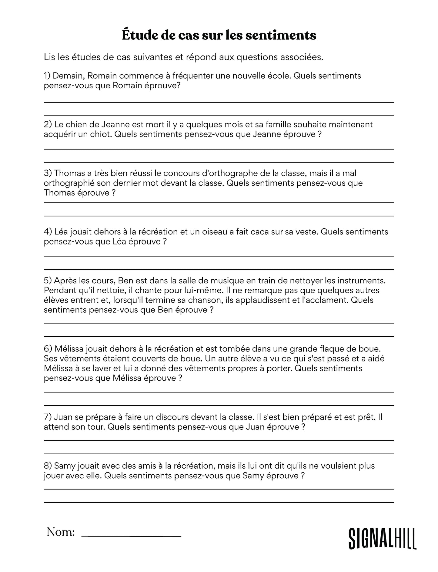 Plan de cours 3: Soit un·e détective des sentiments