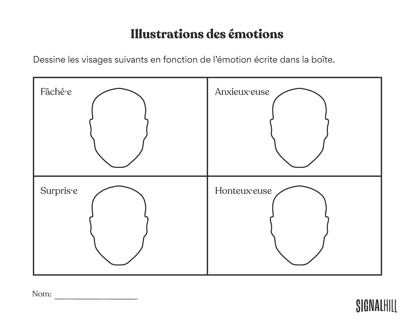 Plan de cours 1: Conscient·e de mes sentiments