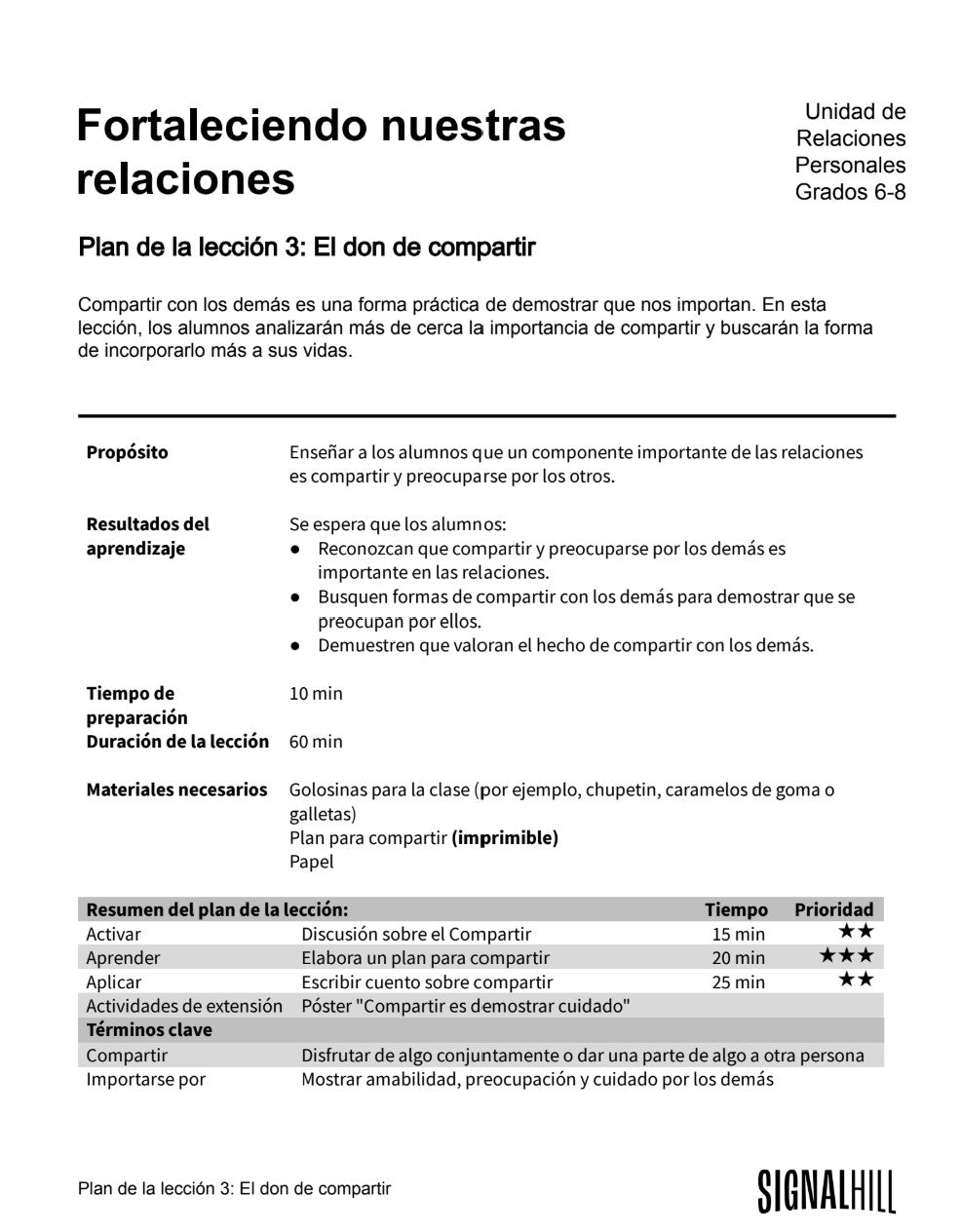 Lección 3: El Don de Compartir