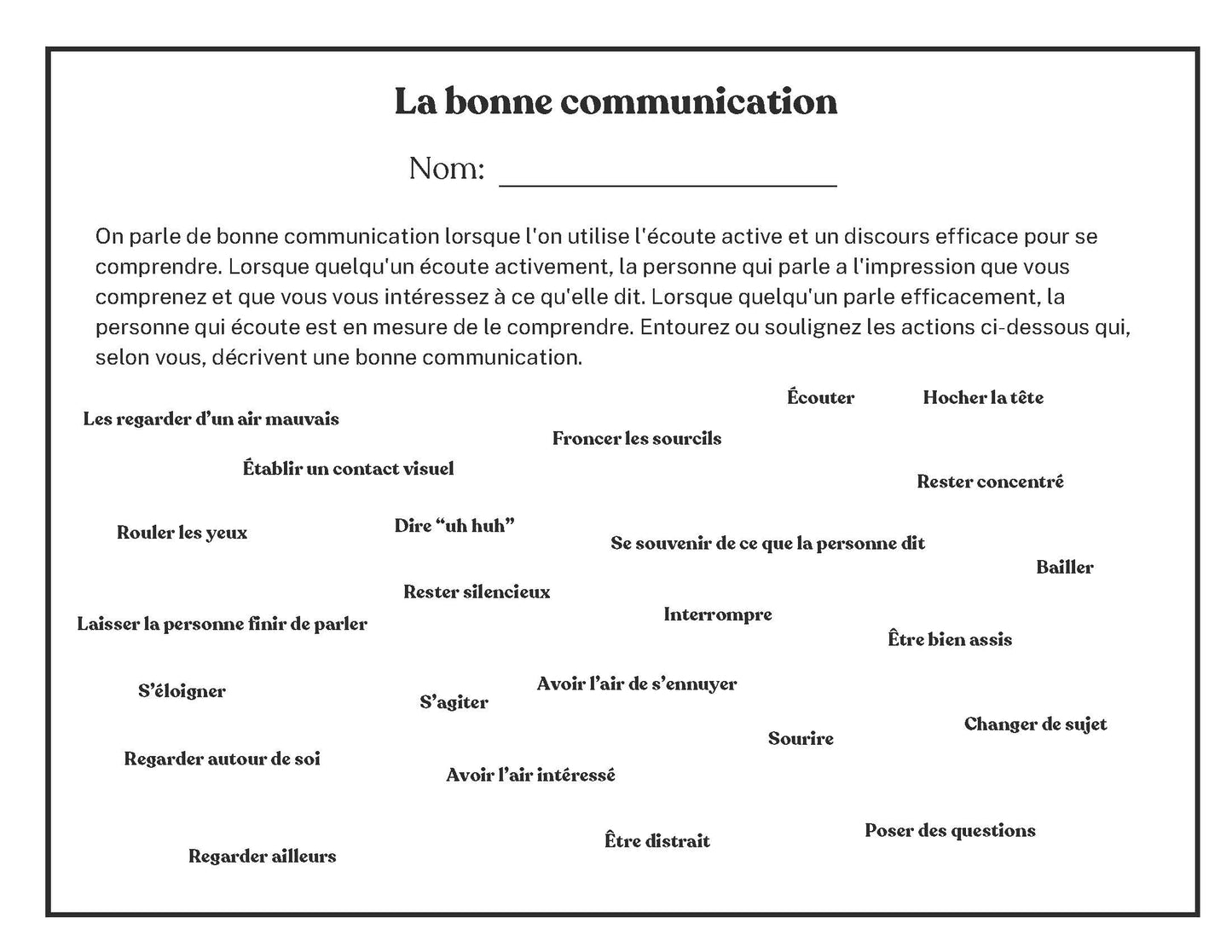 Plan de cours 3: La communication est essentielle