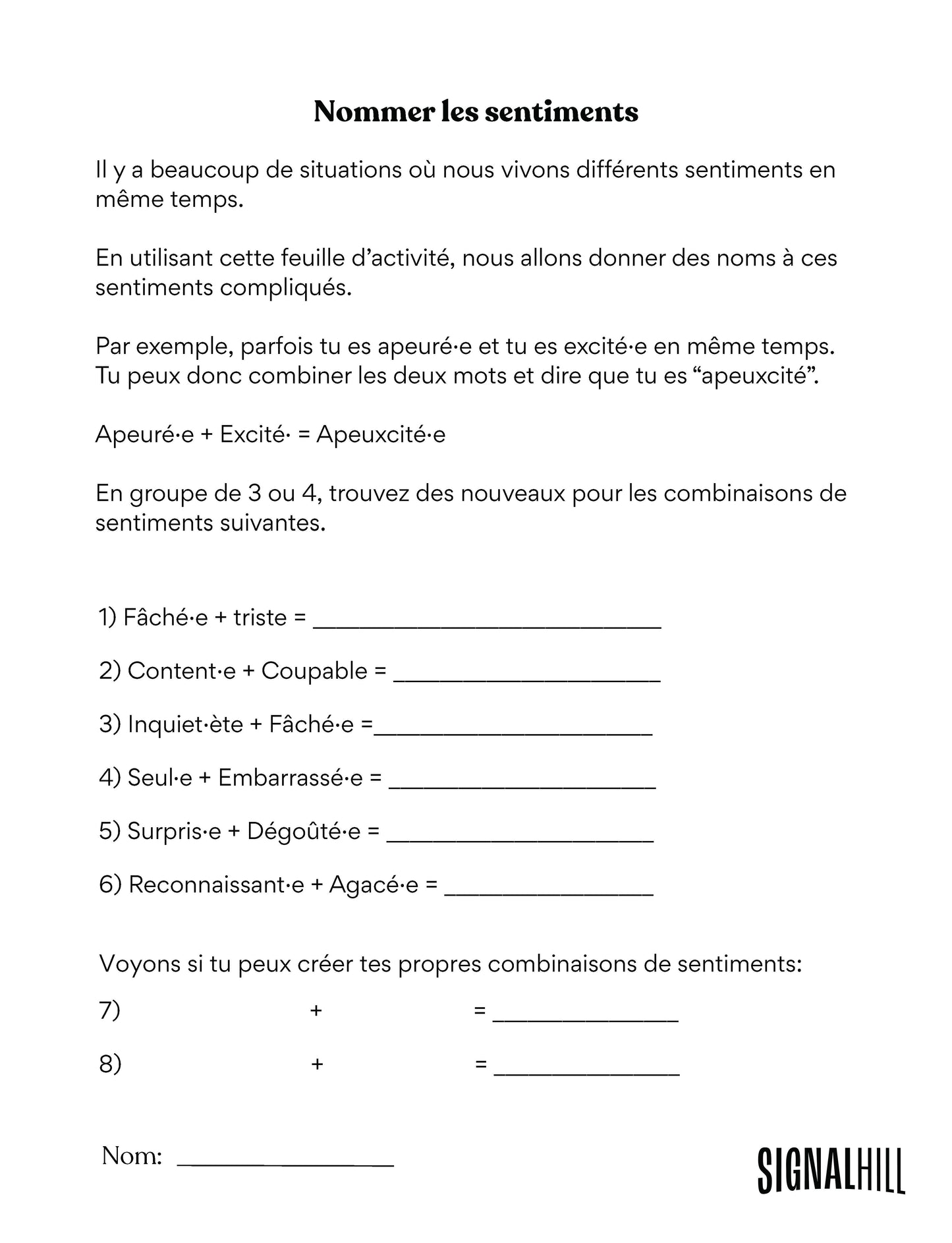 Plan de cours 3: Soit un·e détective des sentiments