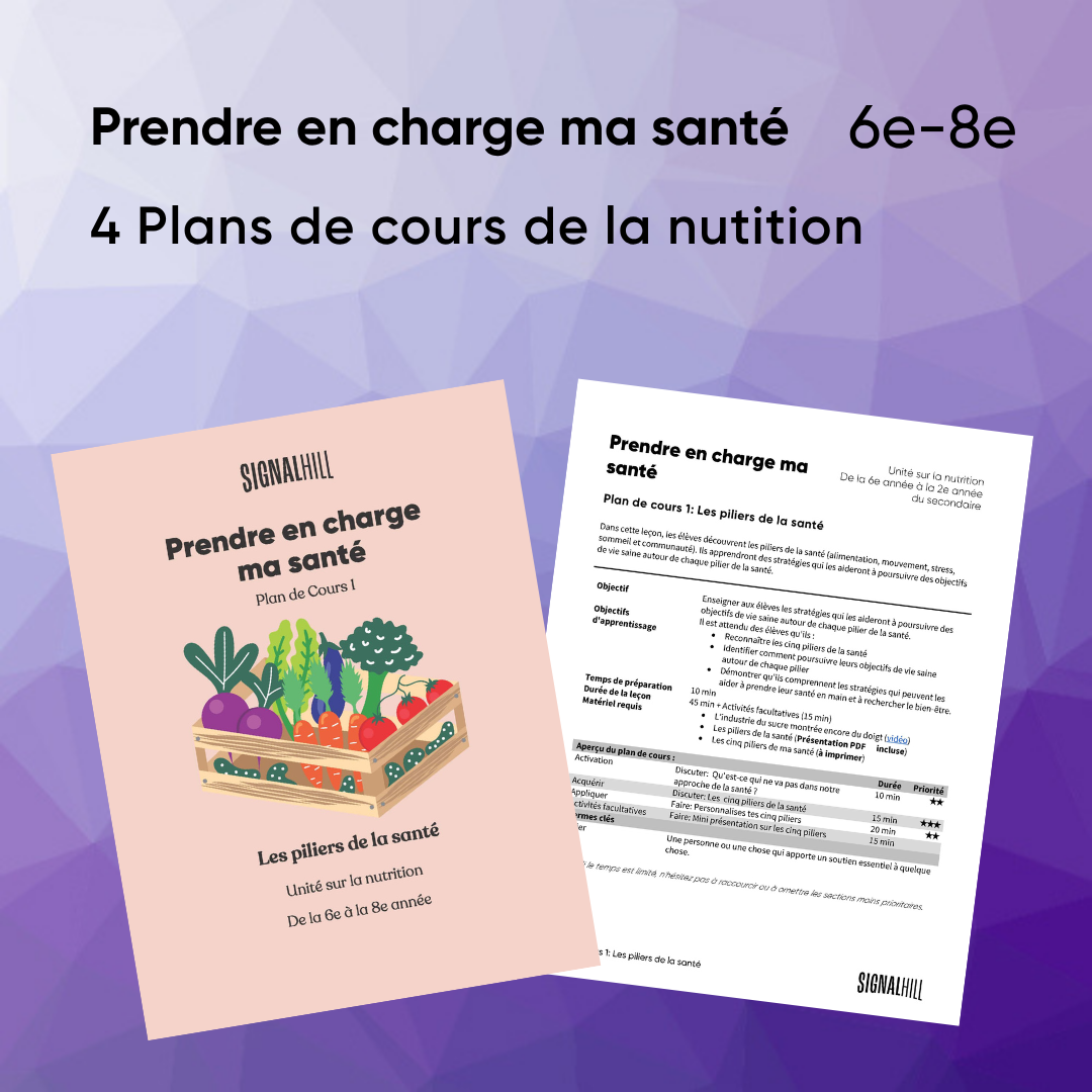 Prendre en charge ma santé - Ensemble de plans de cours (4 plans de co ...