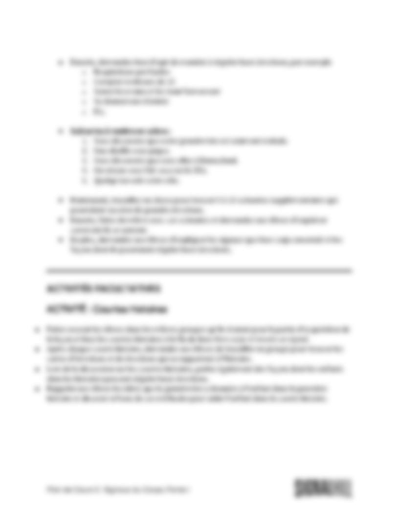 Plan de cours 2: Signaux du Corps, Partie I