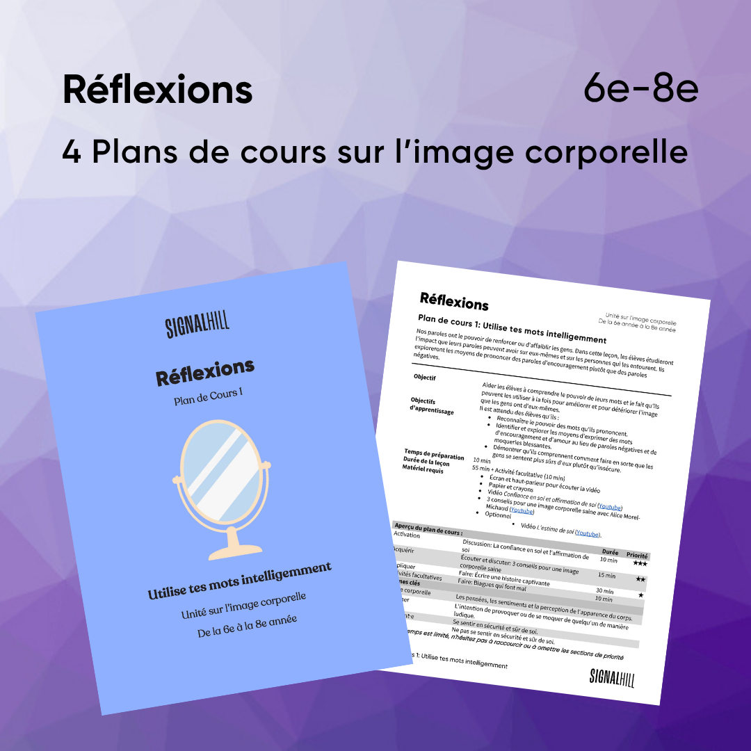 Réflexions - Ensemble de plans de cours (4 plans de cours) – Signal Hill