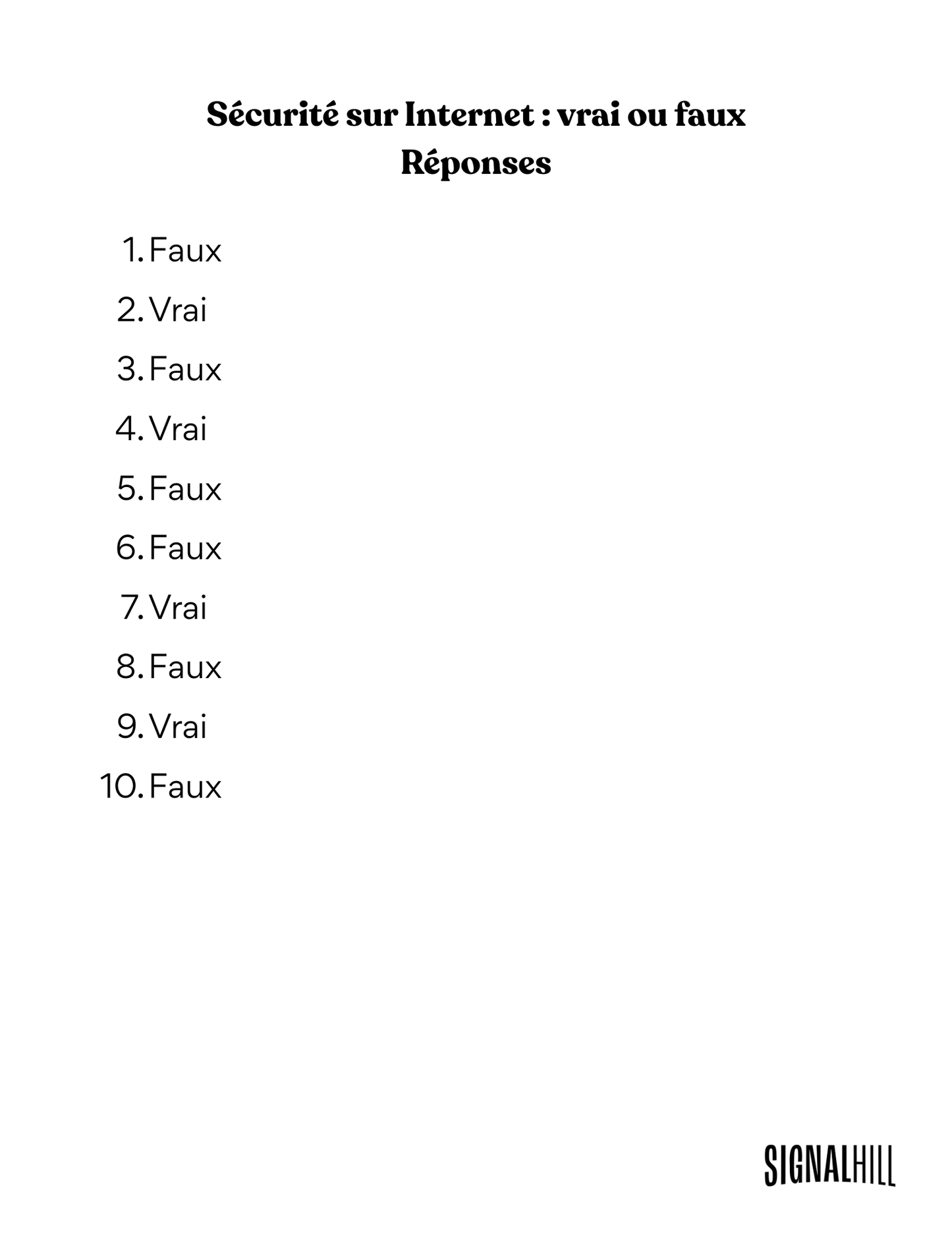Plan de cours 3: La sécurité sur Internet