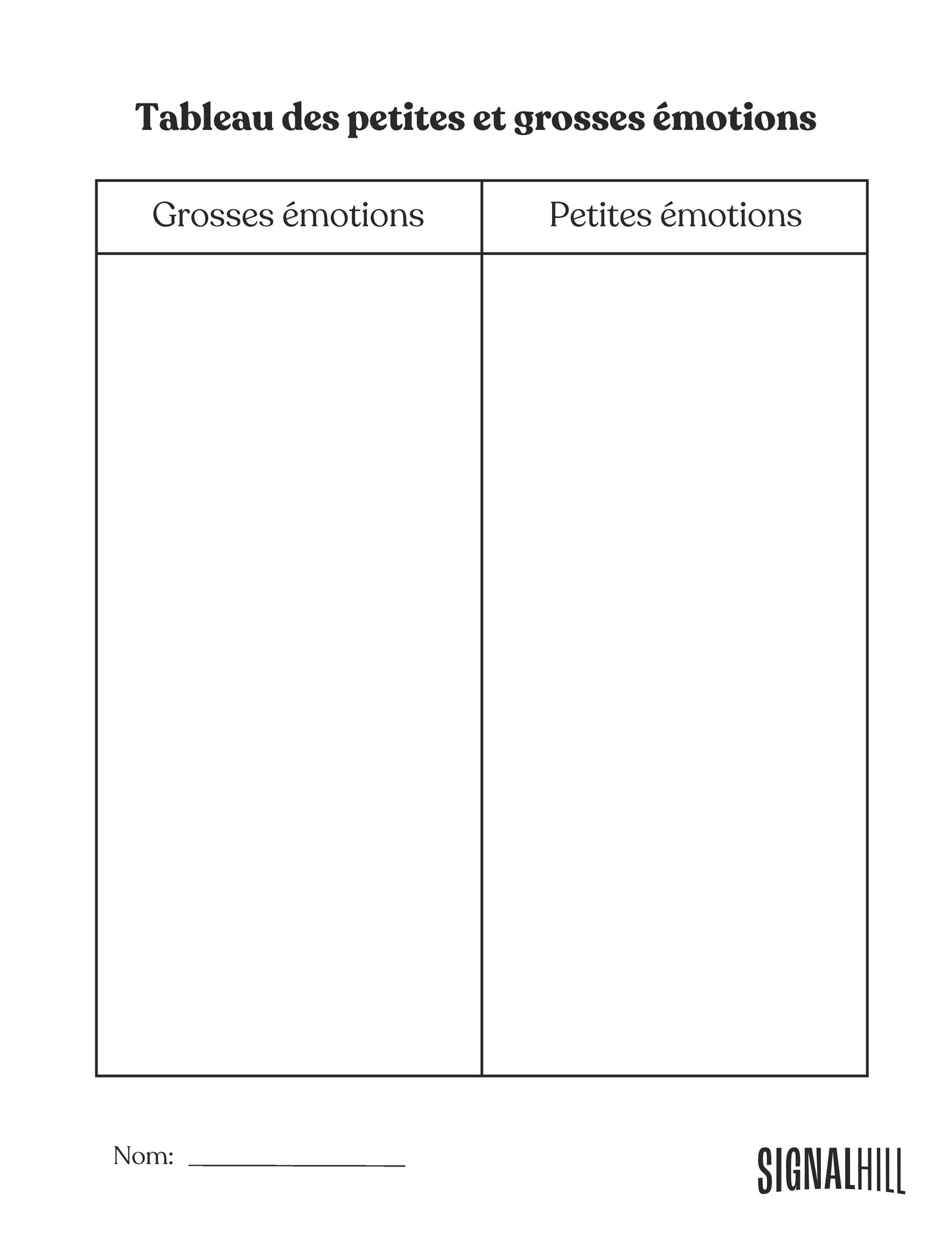 Plan de cours 2: Les grosses émotions