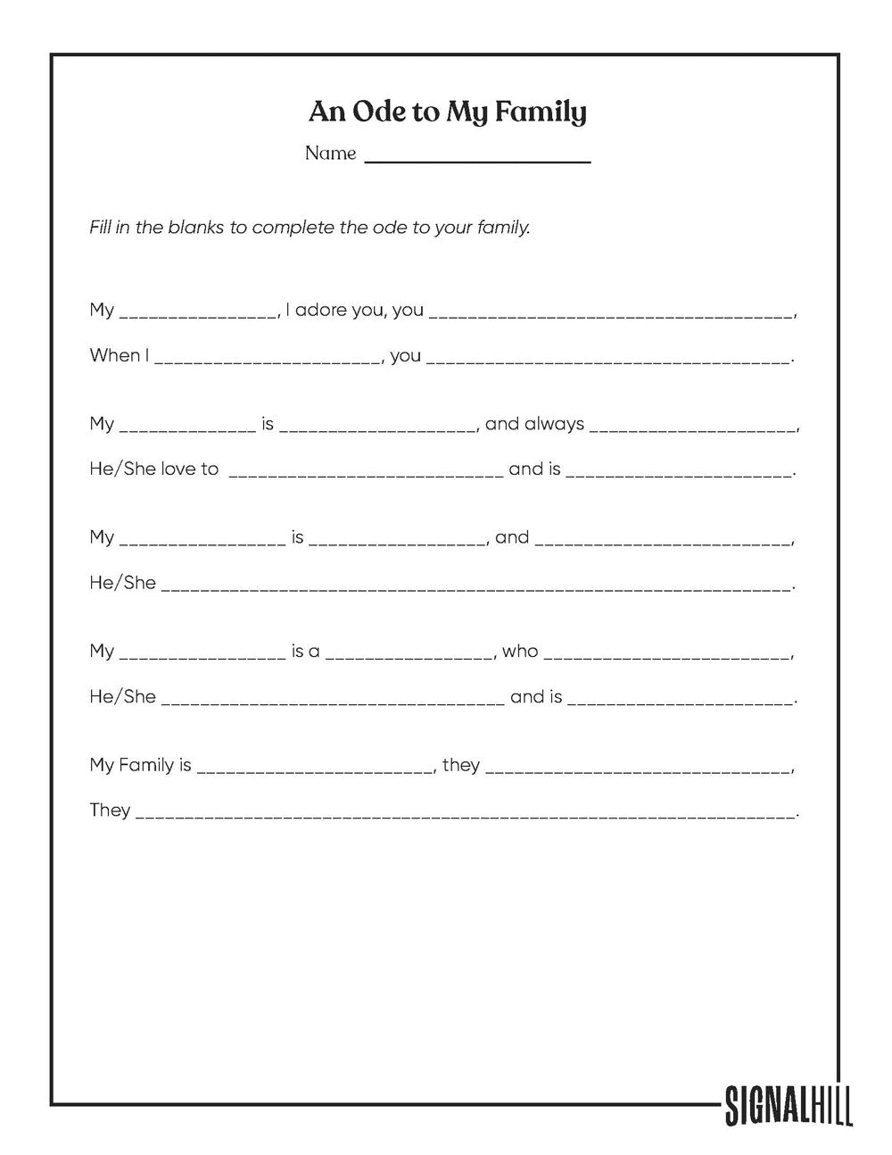 Lesson Plan 4: Family Relationships