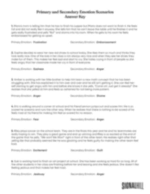 Lesson Plan 4: Primary & Secondary Emotions