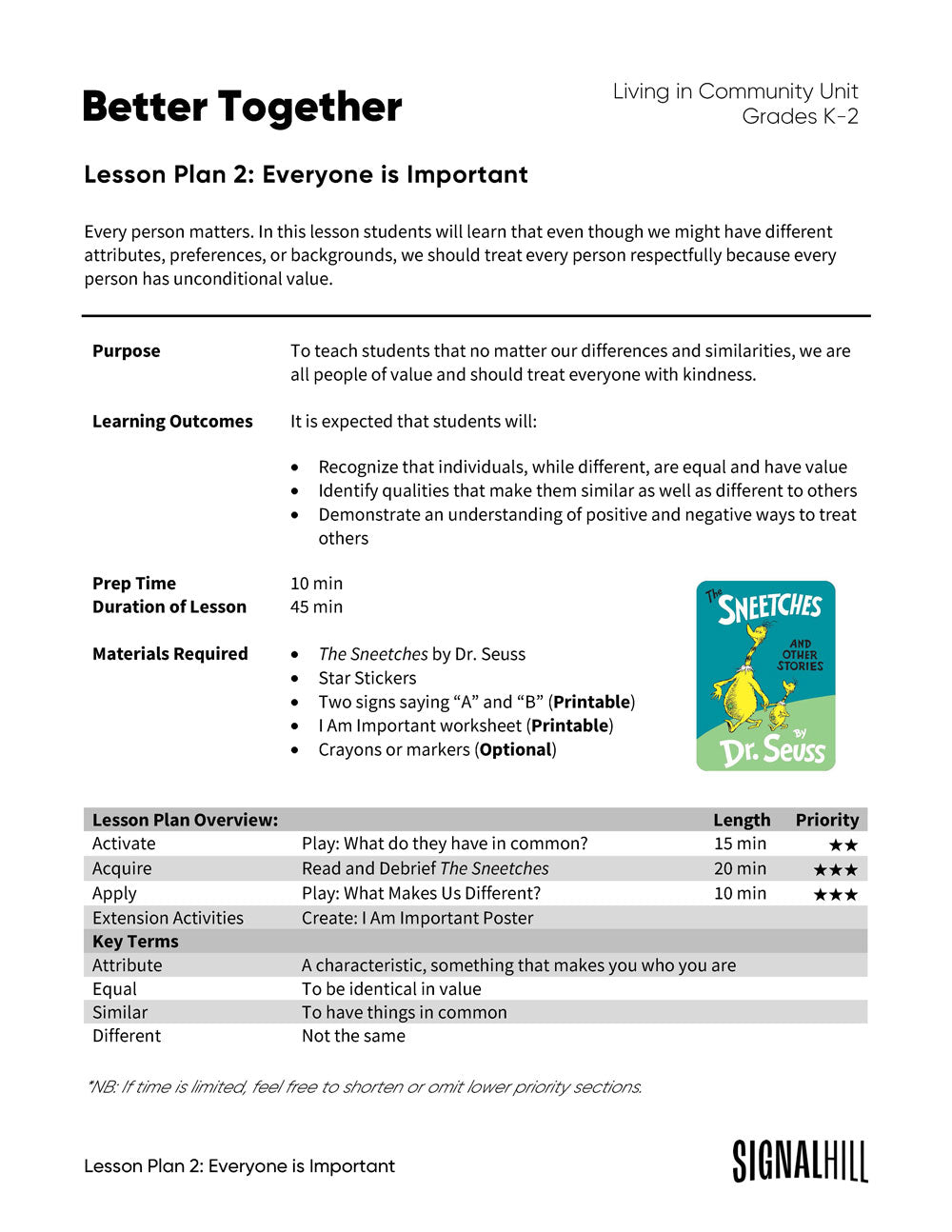 Better Together - Lesson Plan Bundle (4 Lesson Plans)
