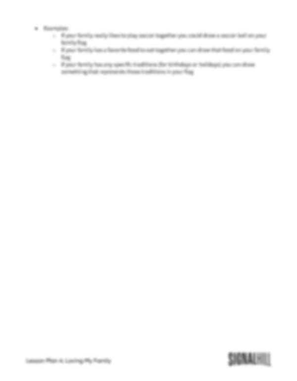 Lesson Plan 4: Loving My Family