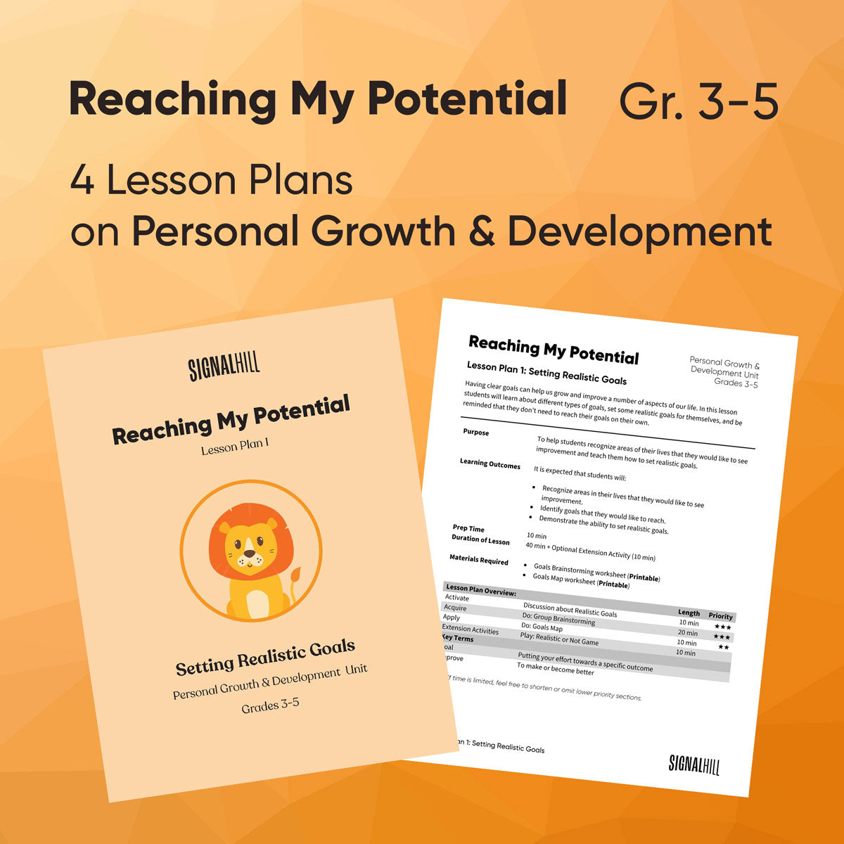 Reaching My Potential - Lesson Plan Bundle (4 Lessons Plans)