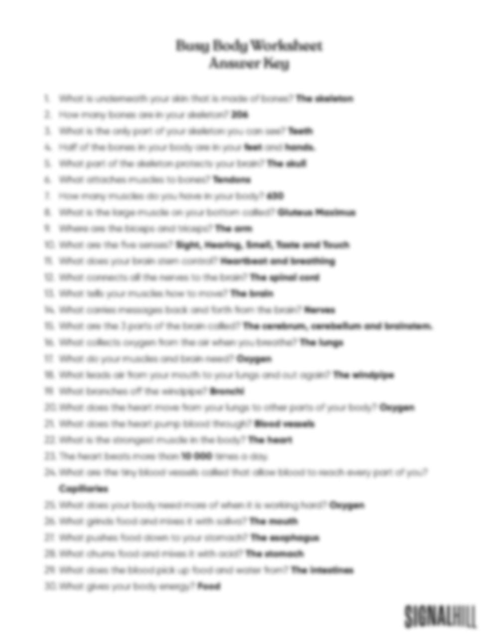 Lesson Plan 4: Knowing My Body's Needs