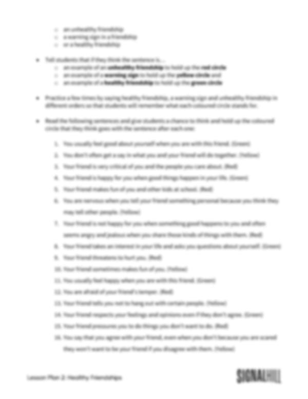 Lesson Plan 2: Firm Friendships