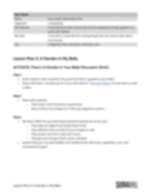 Lesson Plan 3: A Garden in My Belly