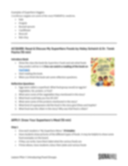 Lesson Plan 1: Introducing Food Groups