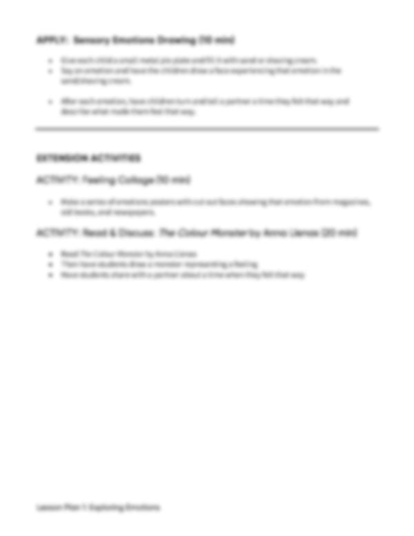 Lesson Plan 1: Exploring Emotions