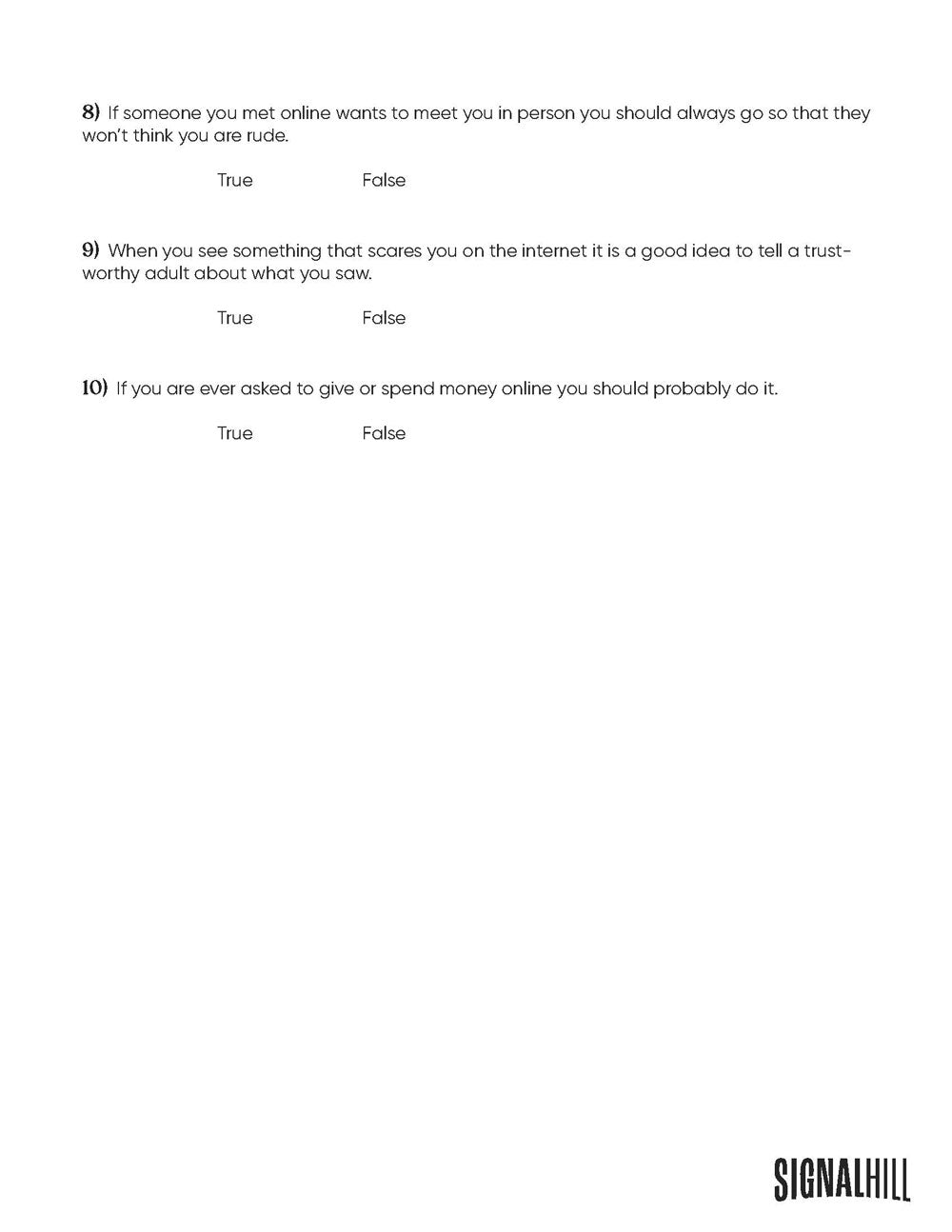 Lesson Plan 3: Internet Safety