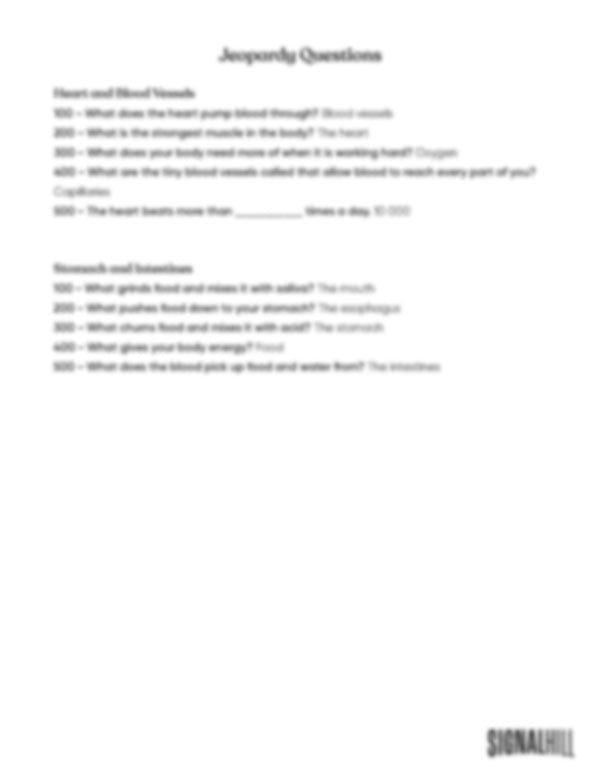 Lesson Plan 4: Knowing My Body's Needs