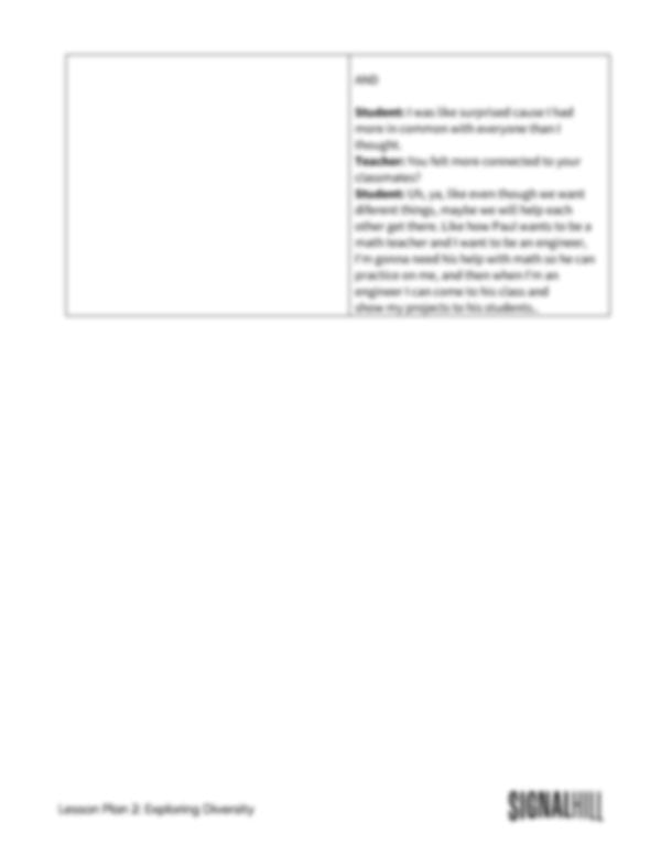 Lesson Plan 2: Exploring Diversity