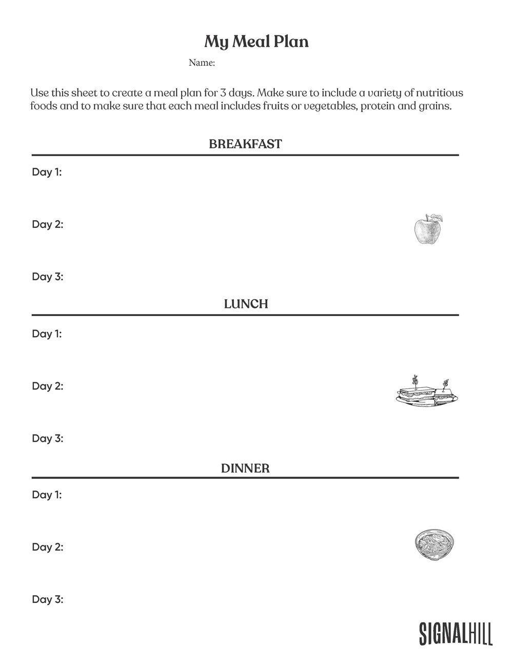 Lesson Plan 1: Basics of Healthy Eating
