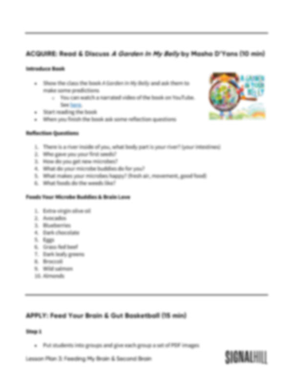 Lesson Plan 3: Feeding My Brain & My Second Brain