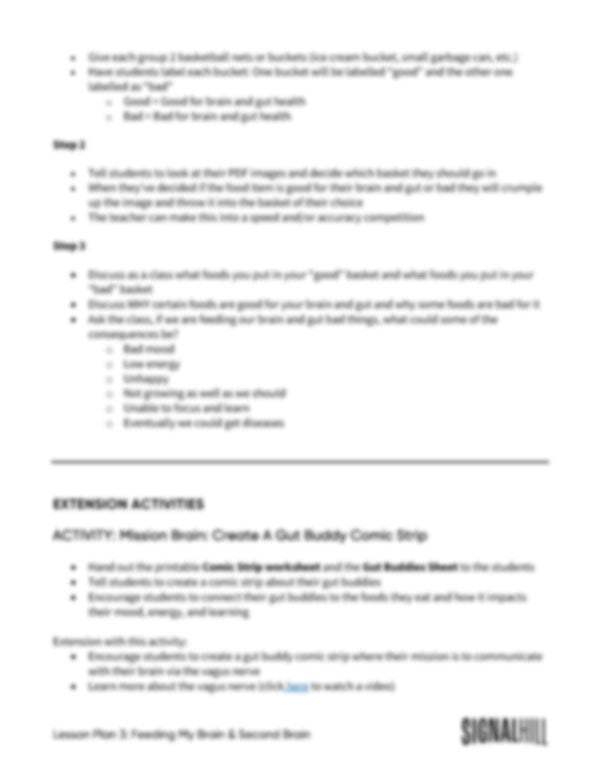 Lesson Plan 3: Feeding My Brain & My Second Brain