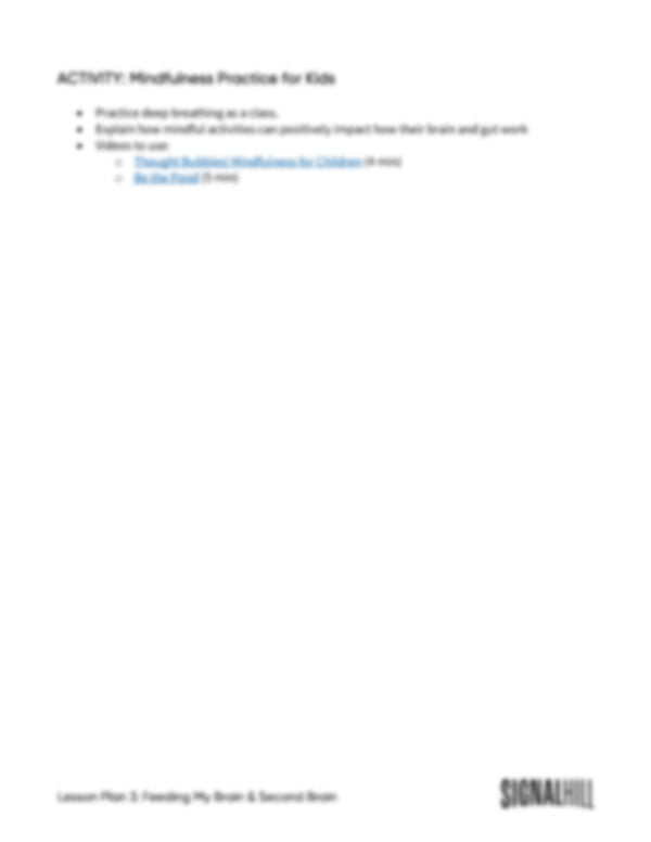 Lesson Plan 3: Feeding My Brain & My Second Brain