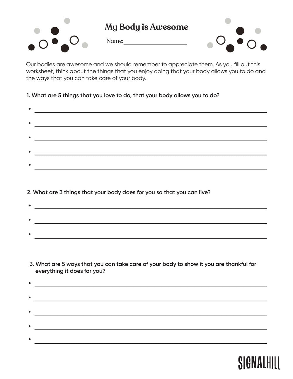 Lesson Plan 3: My Body is Awesome