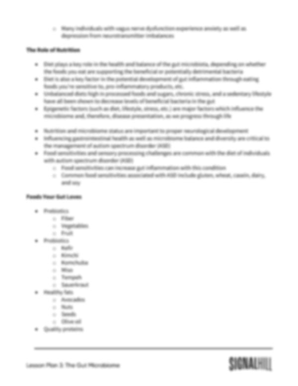 Lesson Plan 3: The Gut Microbiome