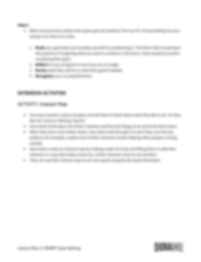 Lesson Plan 2: SMART Goal Setting