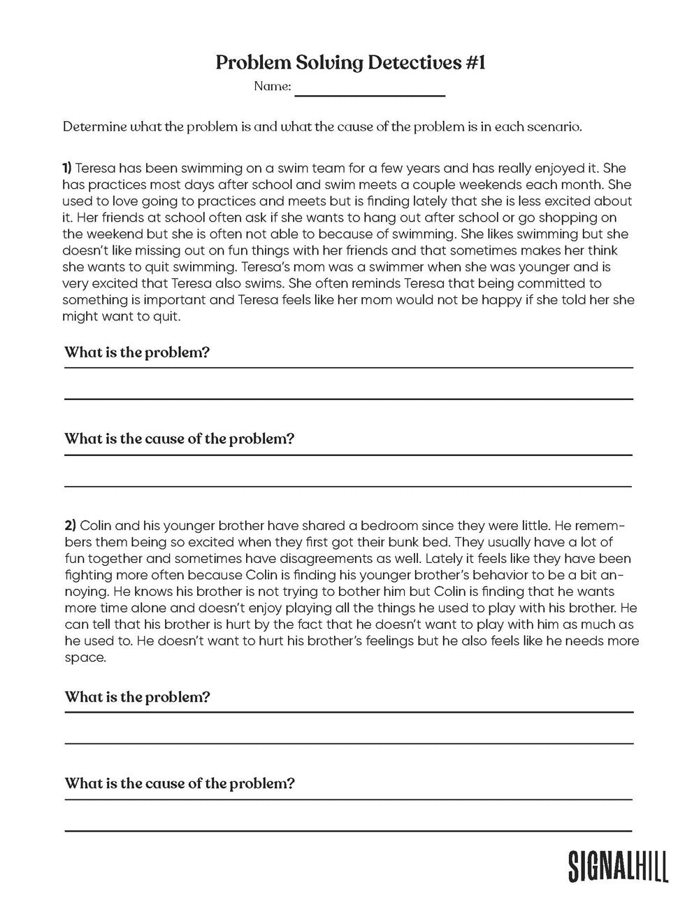 Lesson Plan 3: Solving Problems