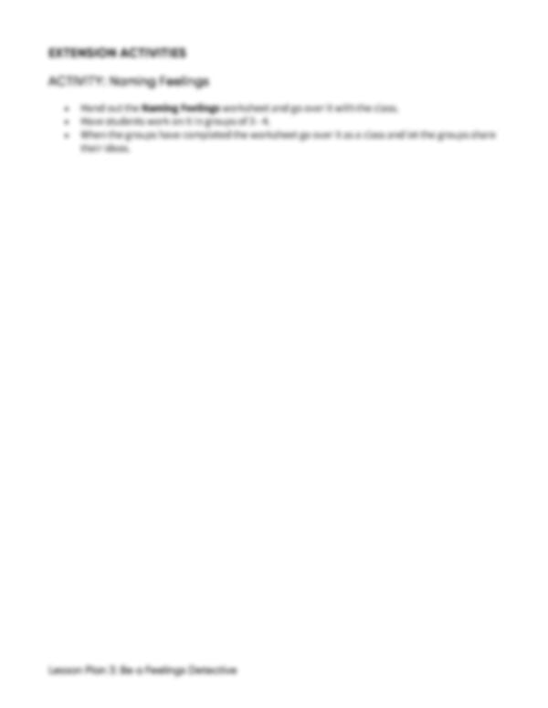 Lesson Plan 3: Be a Feelings Detective