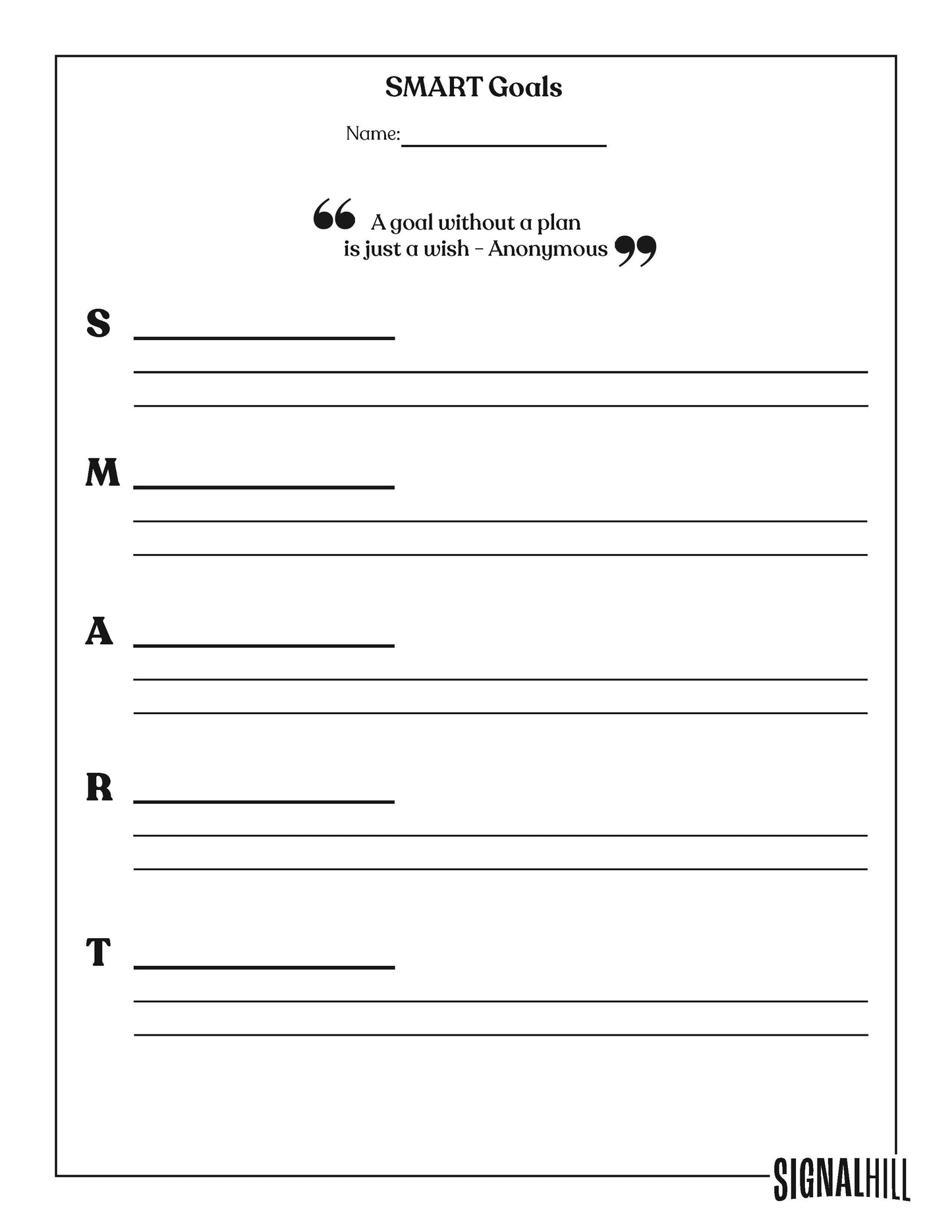 Lesson Plan 2: SMART Goal Setting