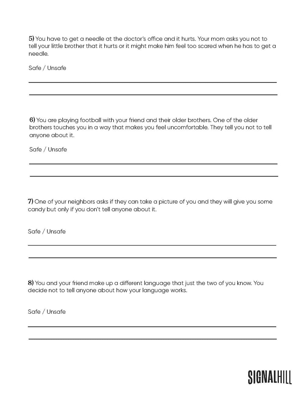 Lesson Plan 2: Safe People