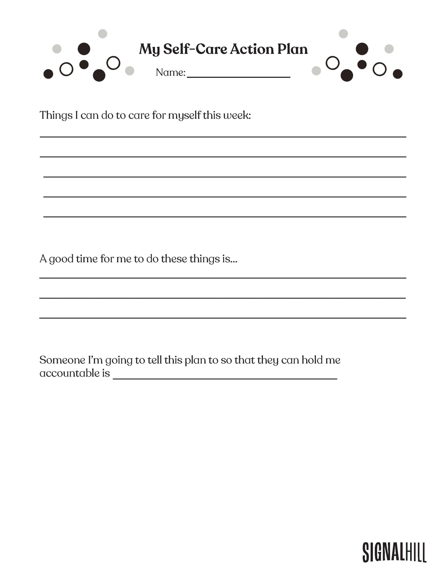 Lesson Plan 4: Taking Care of Ourselves