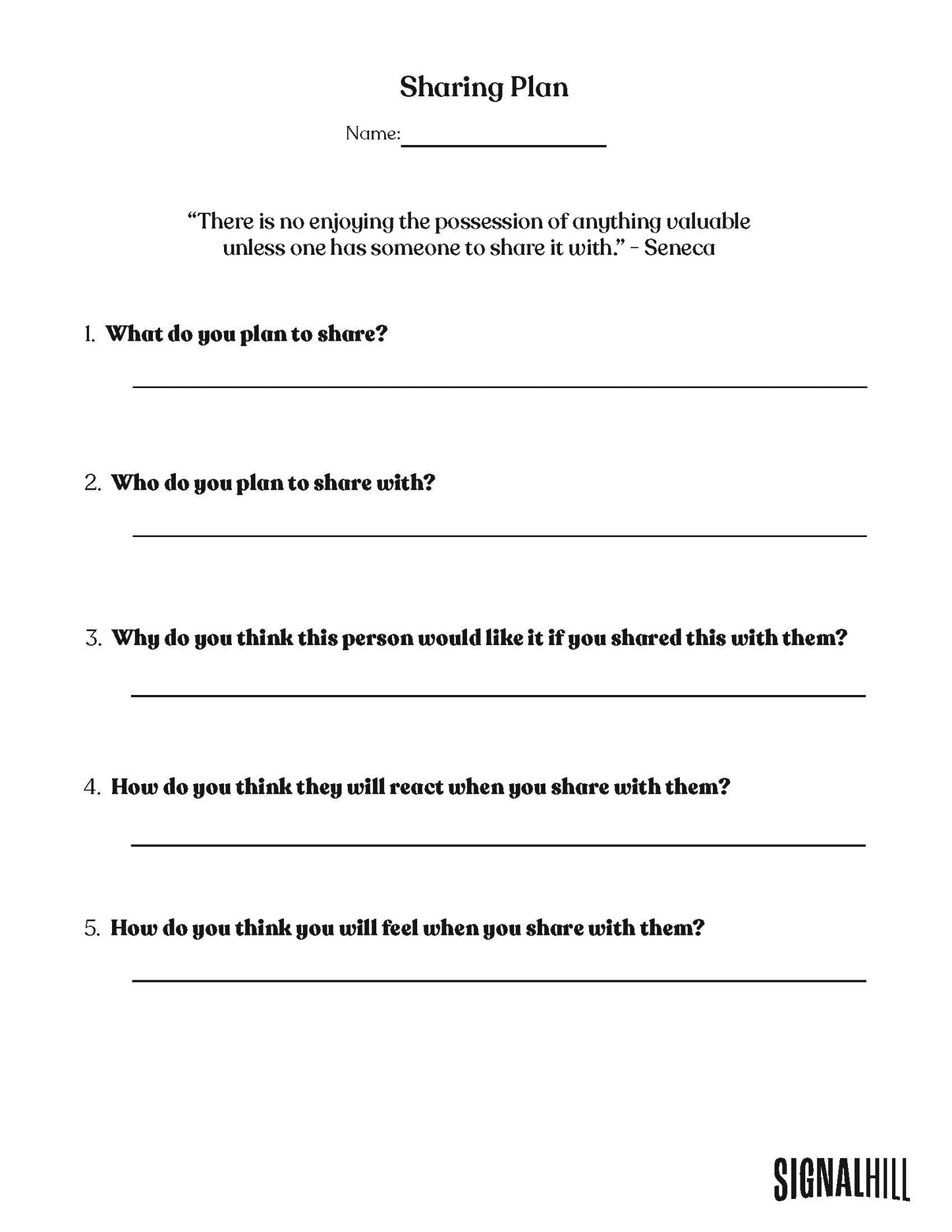 Lesson Plan 3: The Gift of Sharing