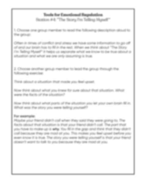 Lesson Plan 3: Emotional Regulation Toolbox