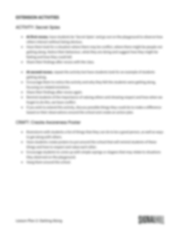 Lesson Plan 2: Getting Along with Others