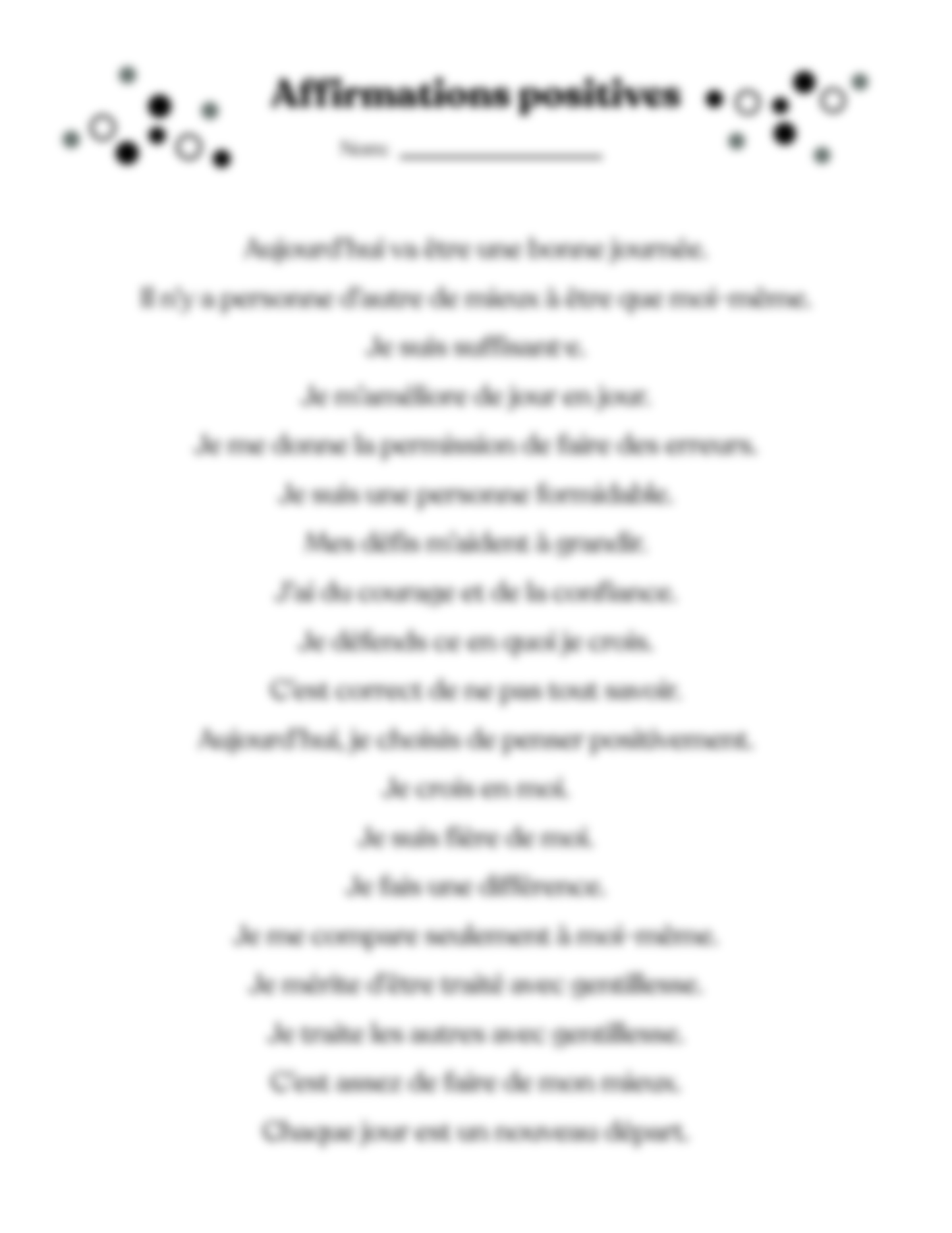 Plan de cours 1 : S’aimer d’abord