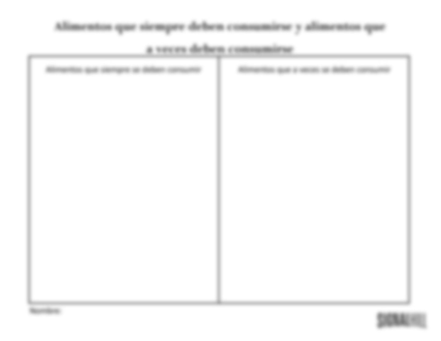 Lección 1: Nutriendo mi cuerpo
