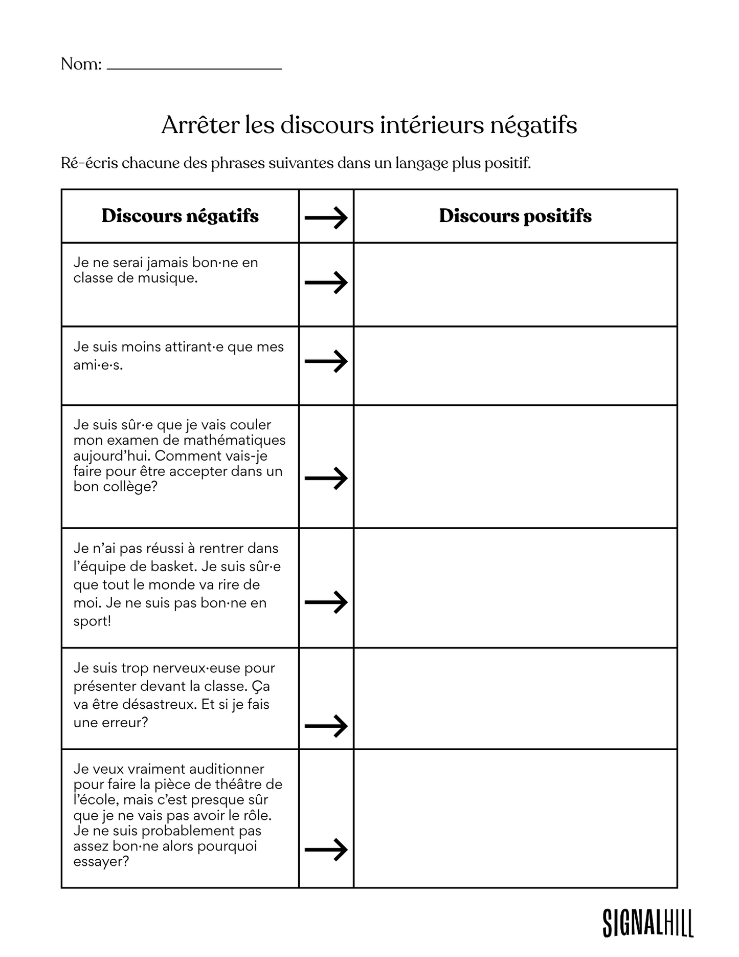Plan de cours 3: Me parler à moi-même