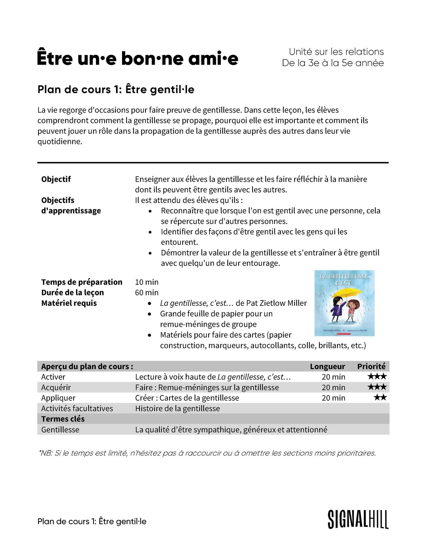 Être un·e bon·ne ami·e - Ensemble de plans de cours (4 plans de cours)