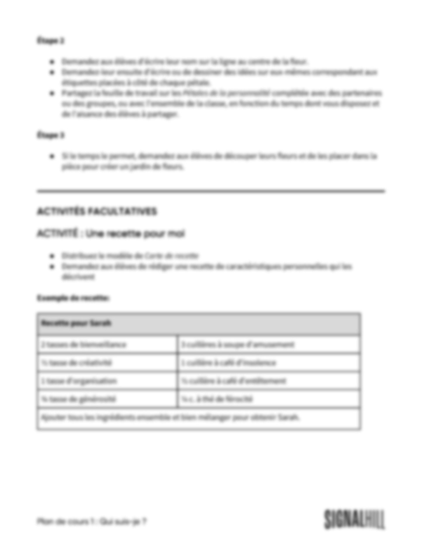 Plan de cours 1: Qui suis-je?