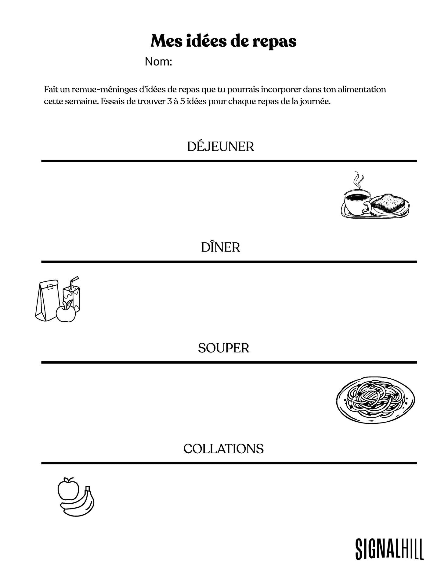 Plan de cours 3: Des aliments qui aident l’humeur et l’esprit